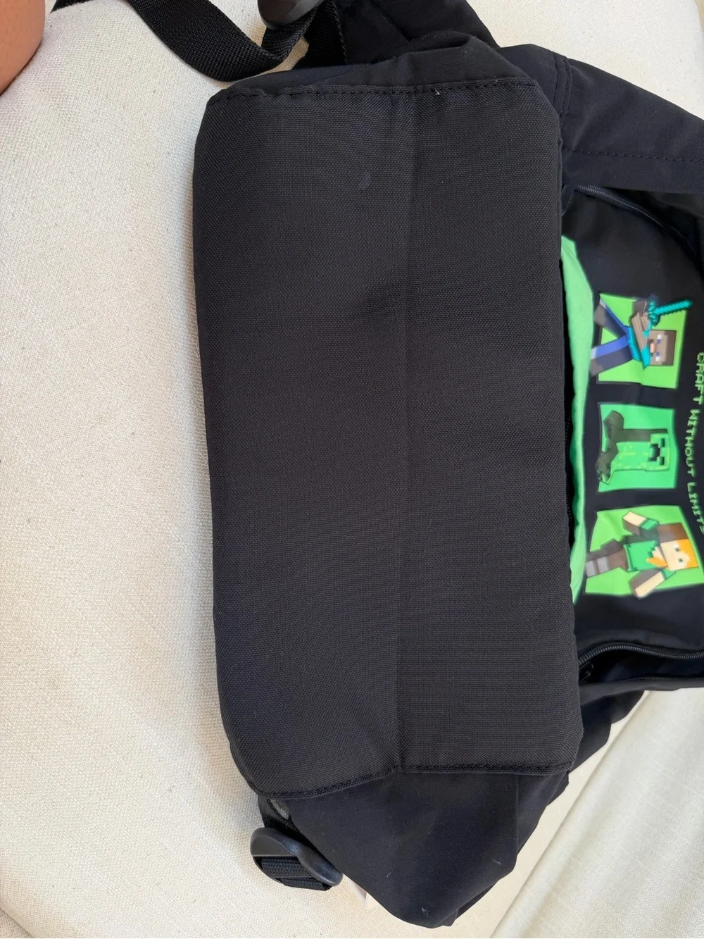 H&M Black and Green Minecraft Kids Backpack